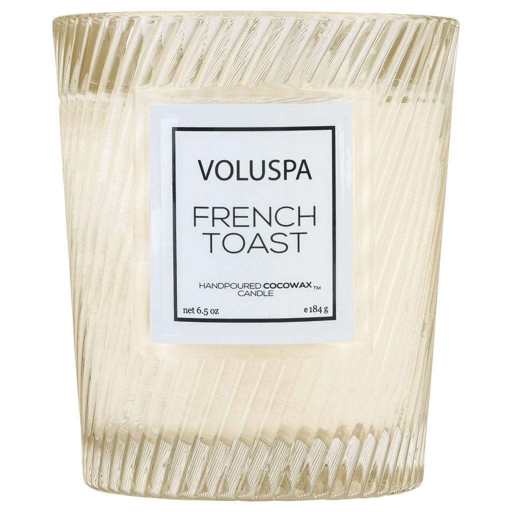 Classic Textured Glass Candle in French Toast design by Voluspa