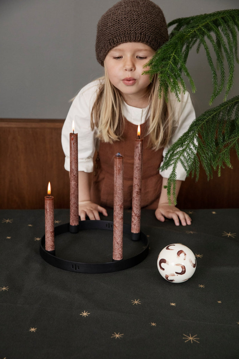 Candle Holder Circle in Black Brass by Ferm Living