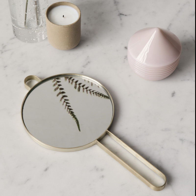 Poise Hand Mirror in Brass by Ferm Living