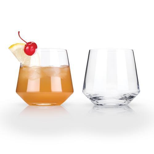 Angled Crystal Cocktail Tumblers