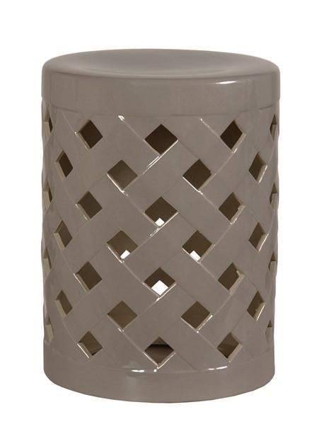 Crisscross Garden Stool In Grey