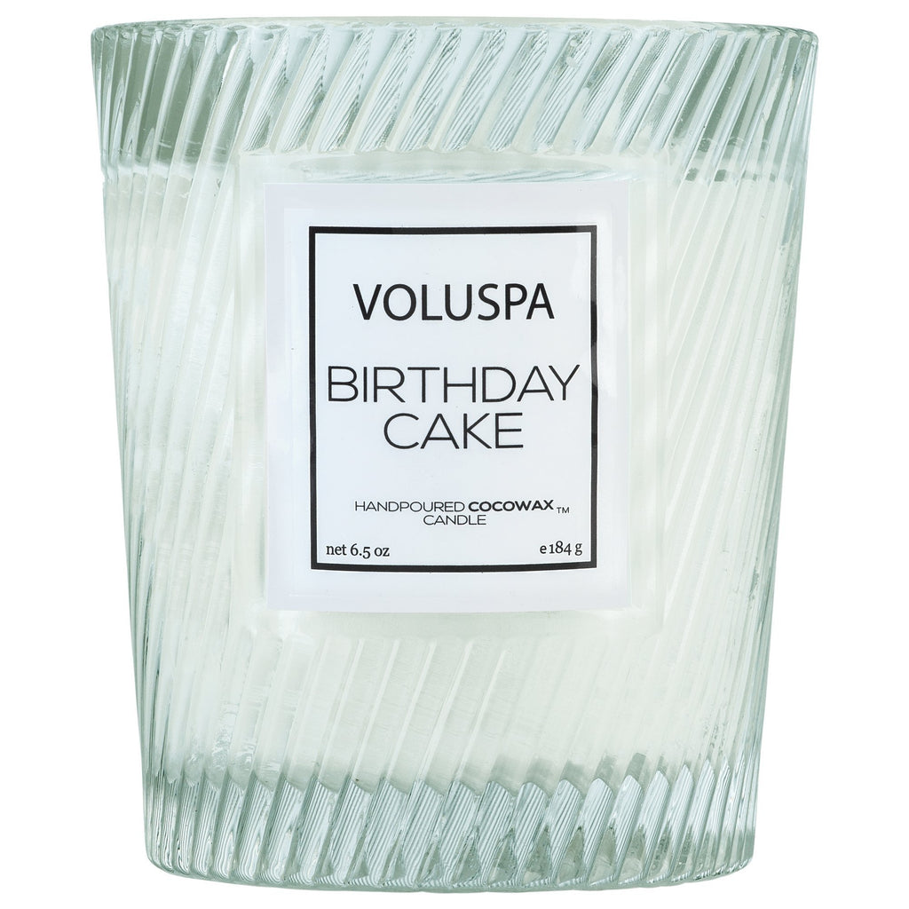 Classic Textured Glass Candle in Birthday Cake design by Voluspa