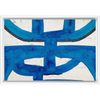 Blue Glyph Framed Canvas