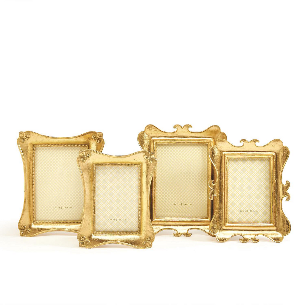 Set of 2 Brocante Gold Leaf Photo Frames