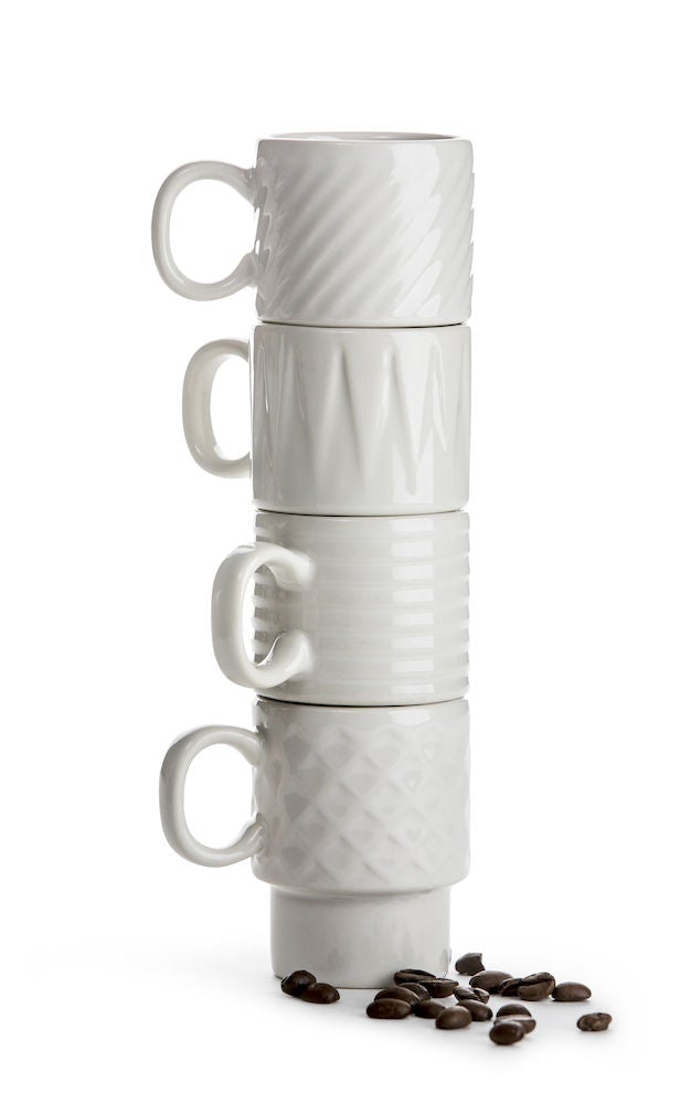 Set of 4 Coffee & More Espresso Mugs