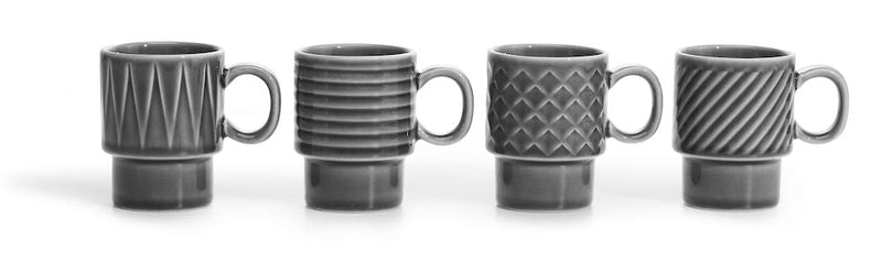 Coffee & More Espresso Cup in Grey, 4 pack