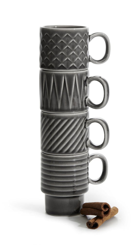 Coffee & More Espresso Cup in Grey, 4 pack