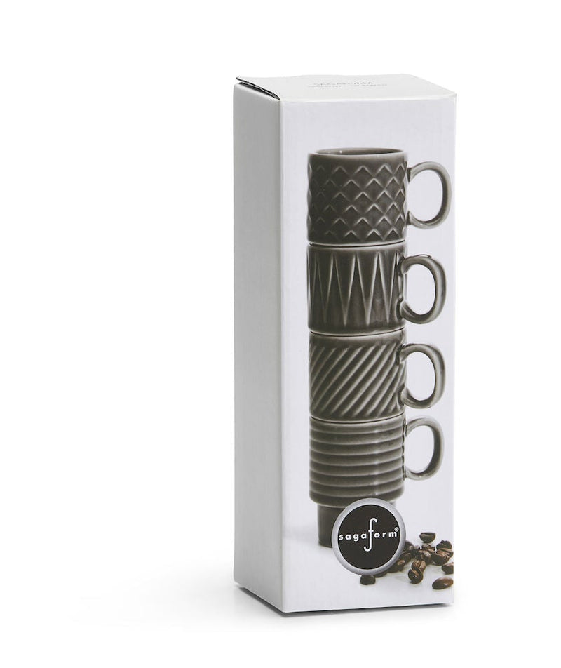 Coffee & More Espresso Cup in Grey, 4 pack