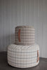 Grid Pouf Large in Offwhite