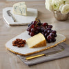 White Marble Cheese Plate with Knife by Two's Company