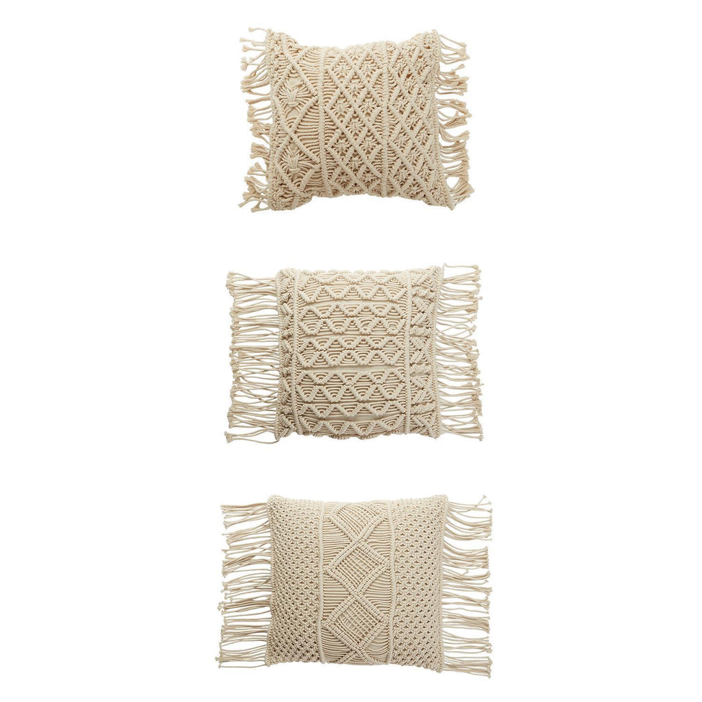 Macrame Pillow Assorted 3 Designs and 2 Sizes