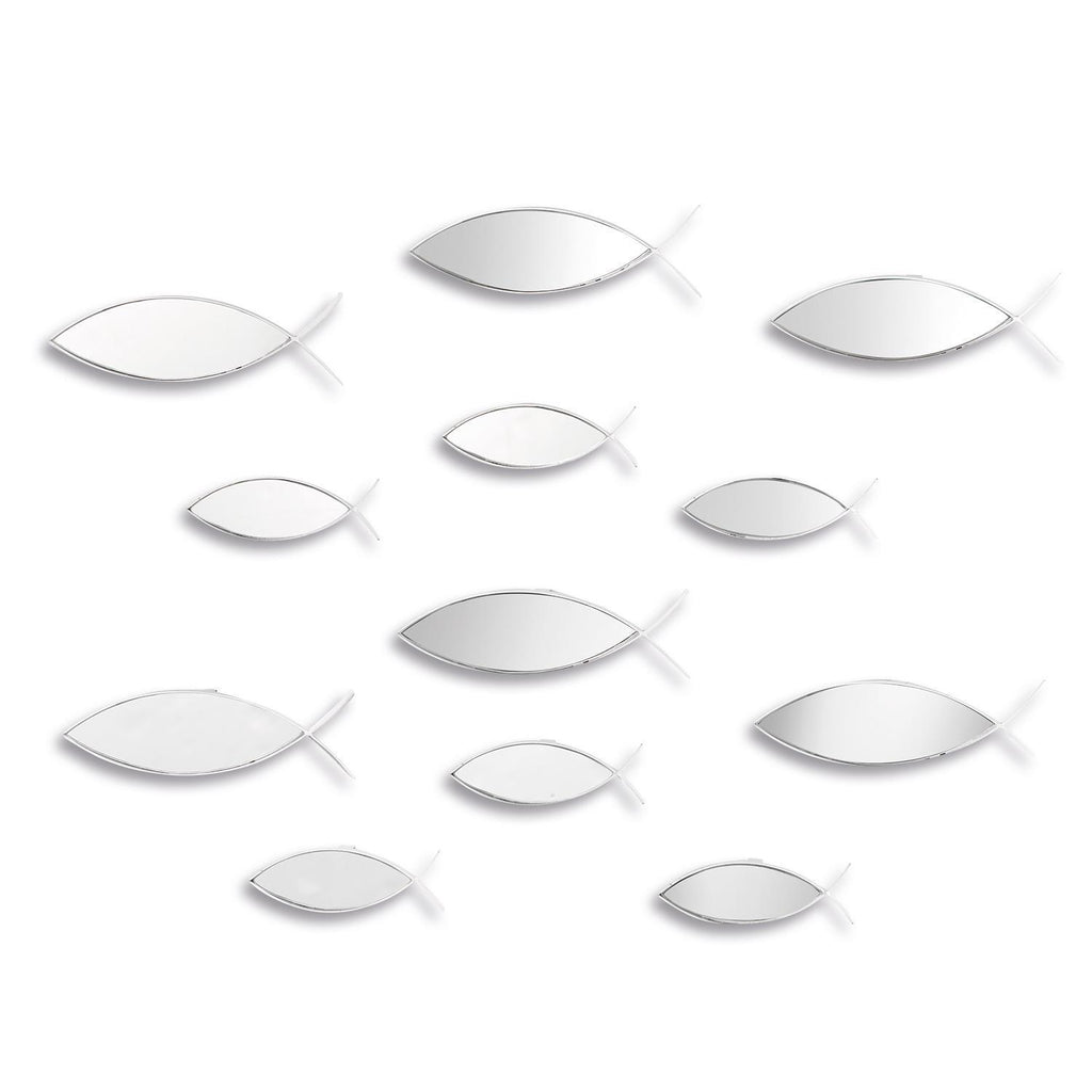 Catch of the Day White Mirrored Fish Wall Decor