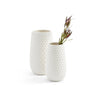 Diamond Weave White Vases, Set of 2