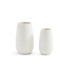 Diamond Weave White Vases, Set of 2