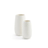 Diamond Weave White Vases, Set of 2