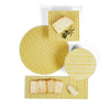 Rattan Weave Glass Serving Trays, Set of 4