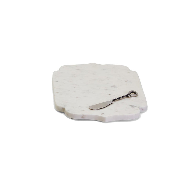 Marble Arabesque Serving Tray with Cheese Spreader