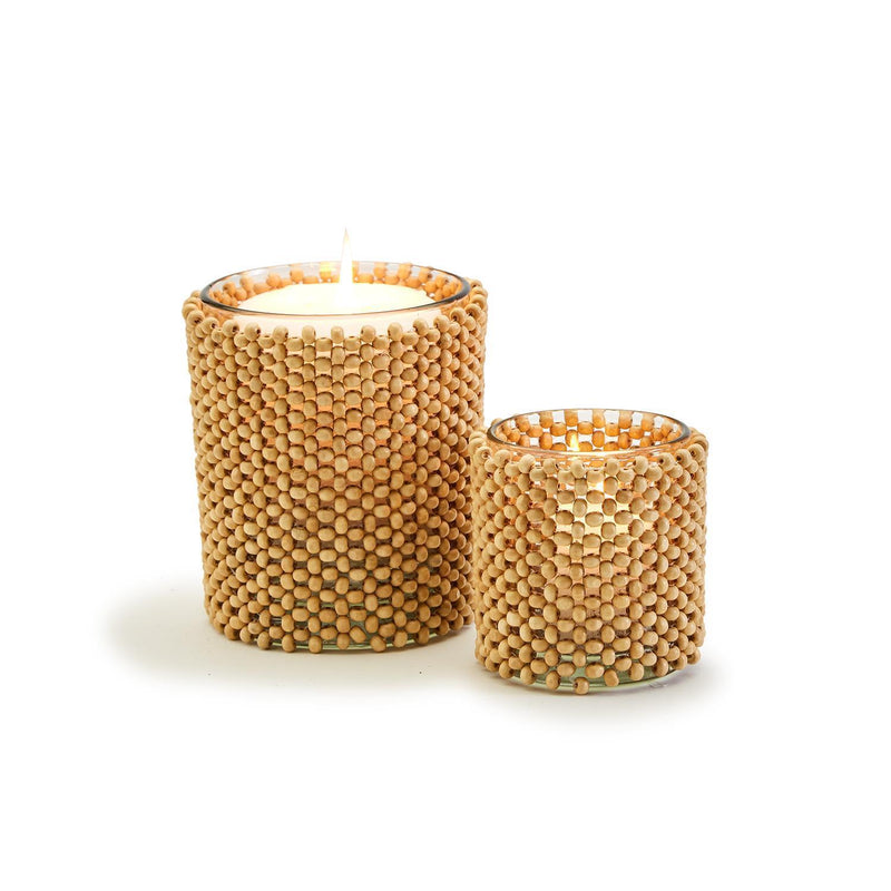 Beaded Tealight Candleholders, Set of 2