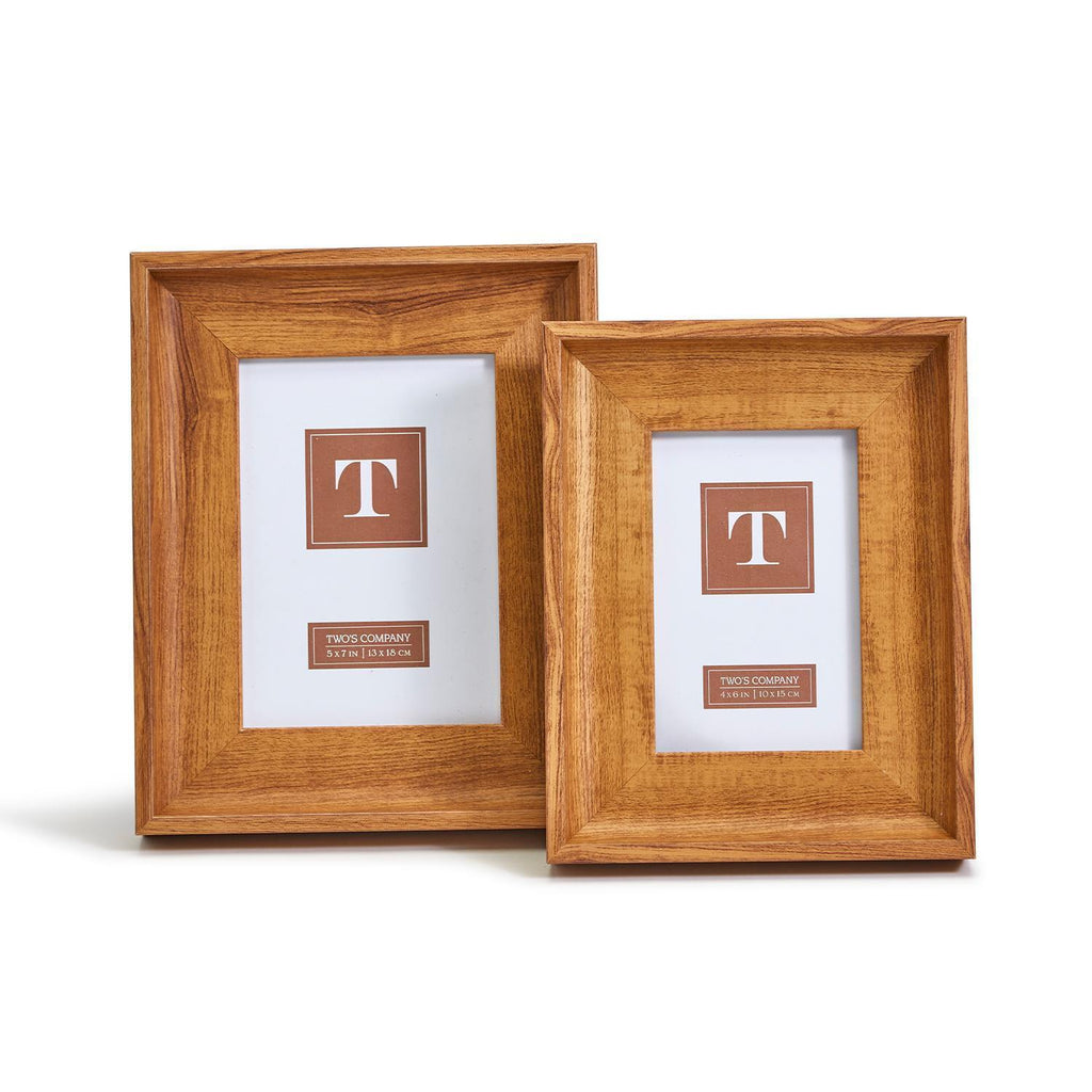 Faux Bois Profile Photo Frames, Set of 2