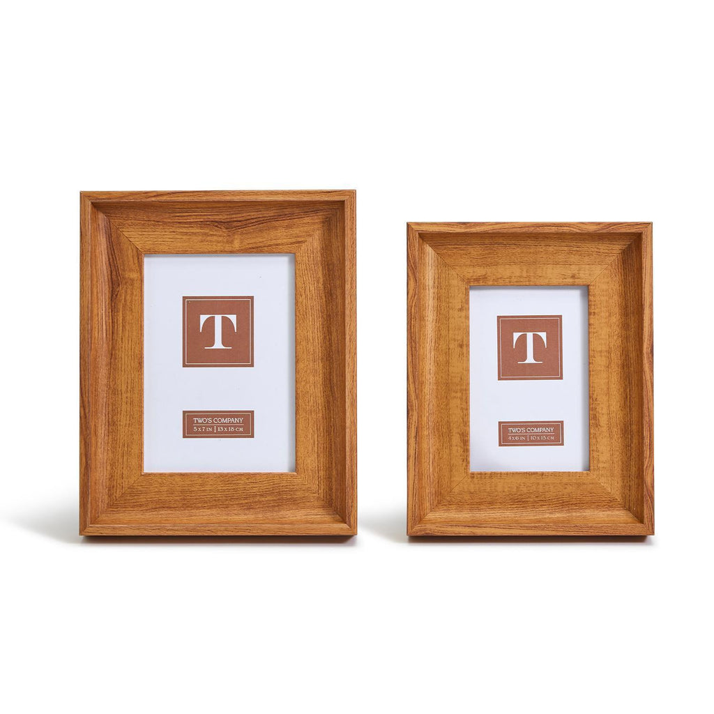 Faux Bois Profile Photo Frames, Set of 2