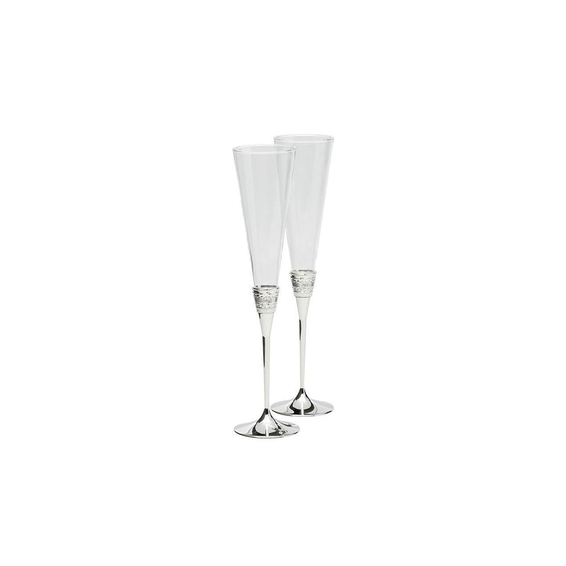 With Love Silver Toasting Flutes, Pair by Vera Wang