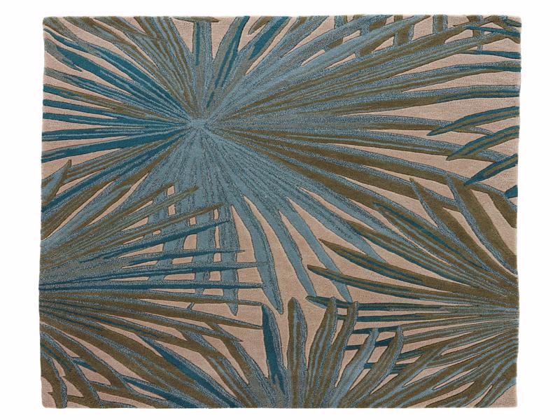 Palmetto Handmade Floral Blue & Green Area Rug