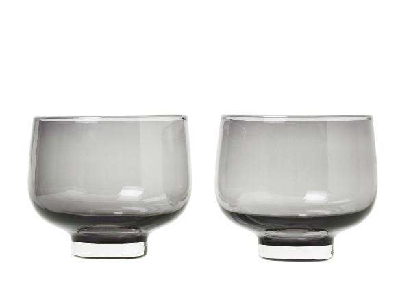 FLOW Drinking Glasses Set of 2 Smoked 7oz