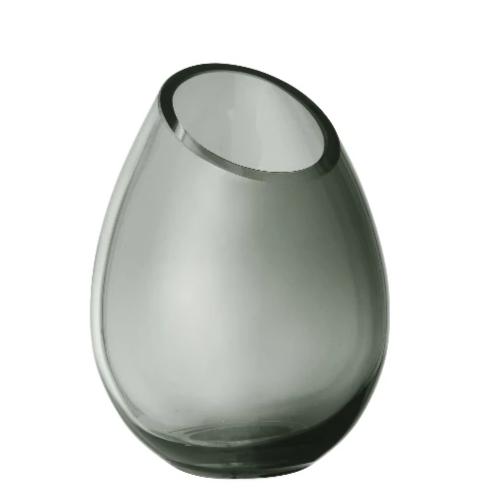 DROP Vase 9.4in H x 7.5in Smoke