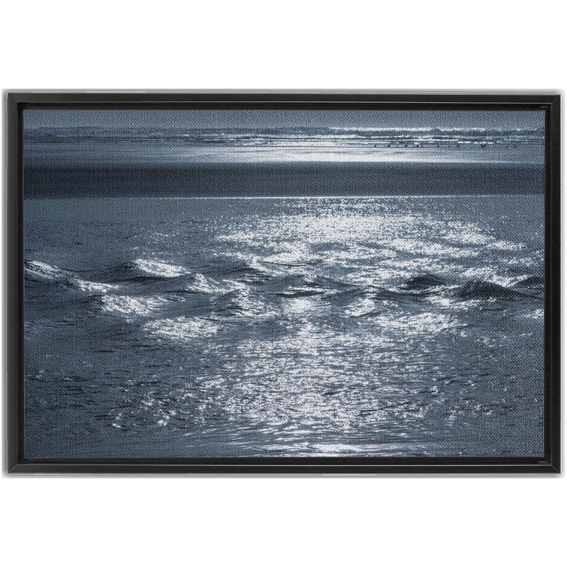 Silver Sea Framed Canvas