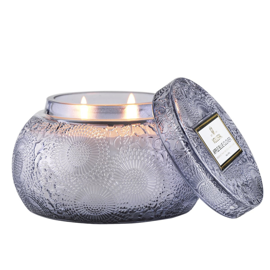 Apple Blue Clover Chawan Bowl Candle