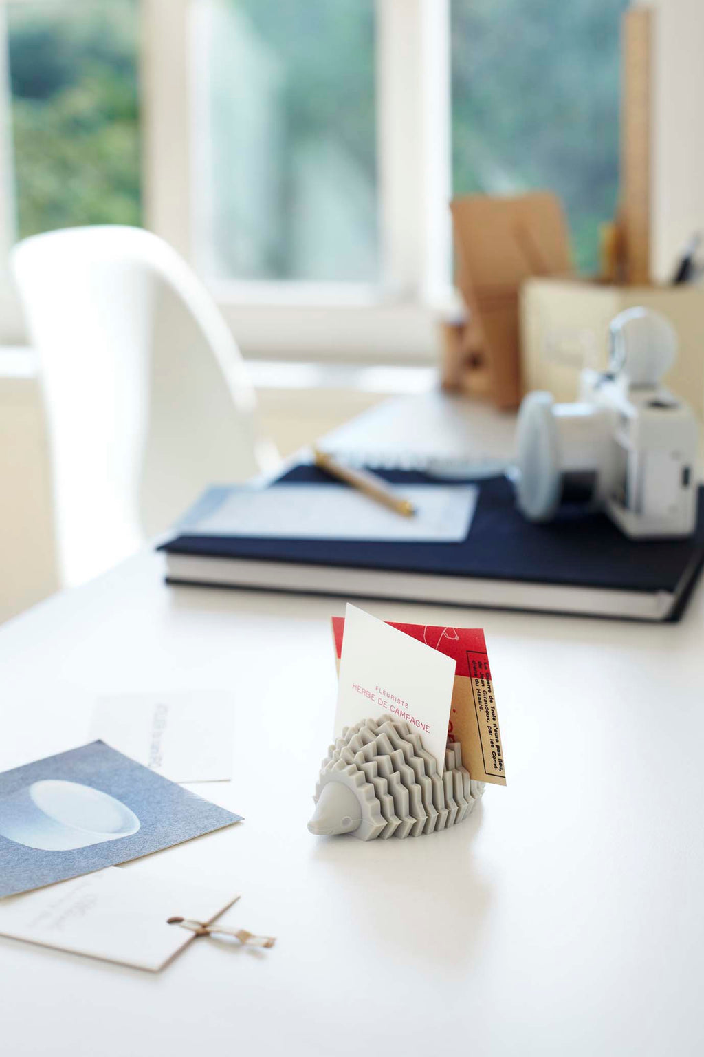 Hedgehog Business Card Holder in Grey