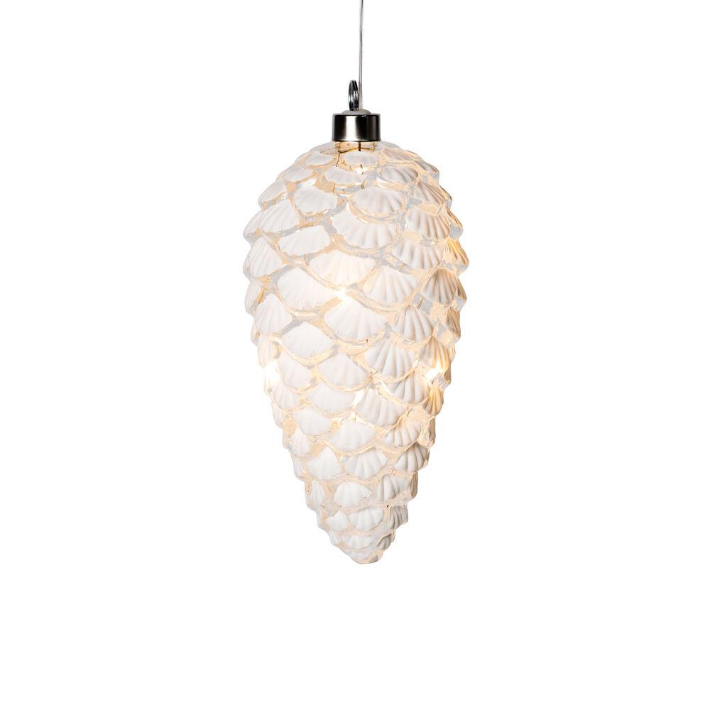 LED Pinecone Glass Holiday Ornament by MoMA