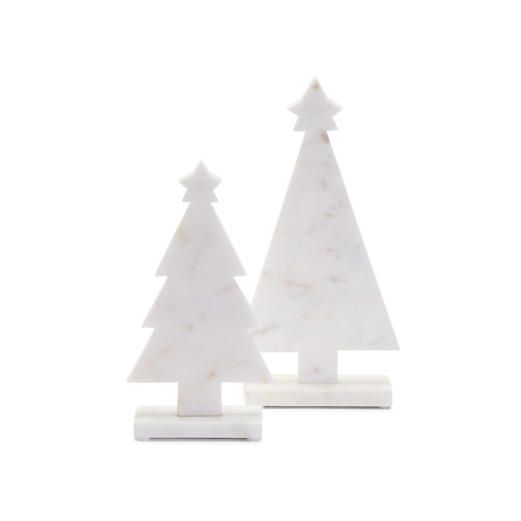 Marble Christmas Tree Decor, Set of 2