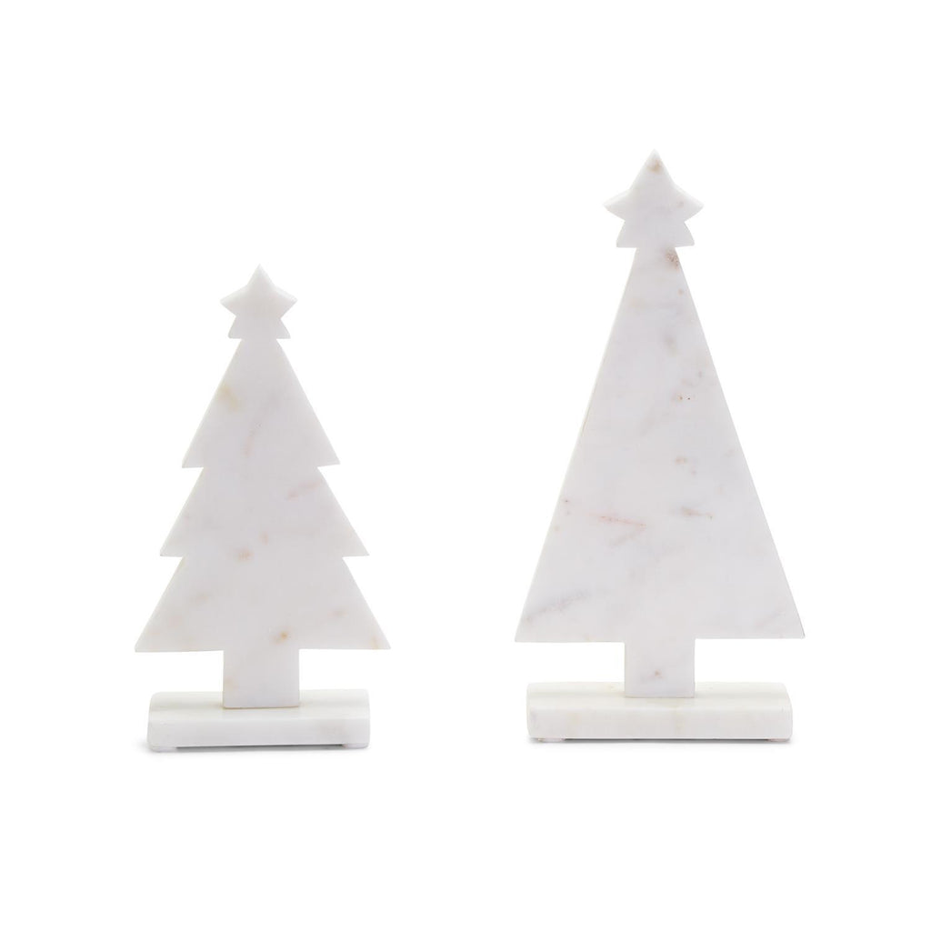 Marble Christmas Tree Decor, Set of 2