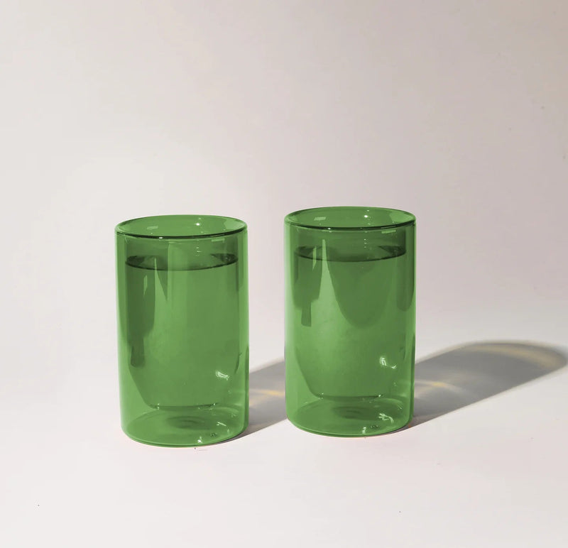 Double-Wall 12oz Glasses - Set of Two in Various Colors