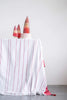 Cotton Woven Tablecloth with Red Stripes & Tassels