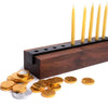 Menorah Modern Wood and Steel in Walnut