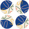 Bamboo Coasters Abstract Set in Various Colors