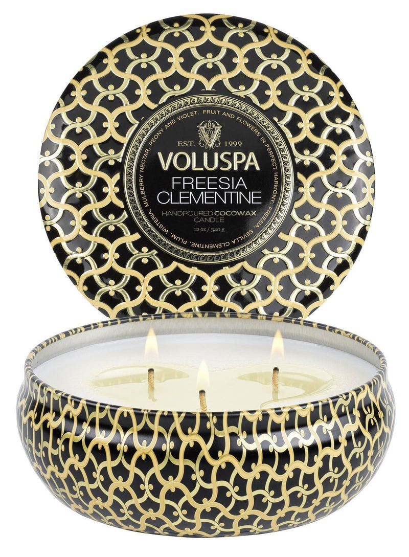 Freesia Clementine 3 Wick Tin Candle