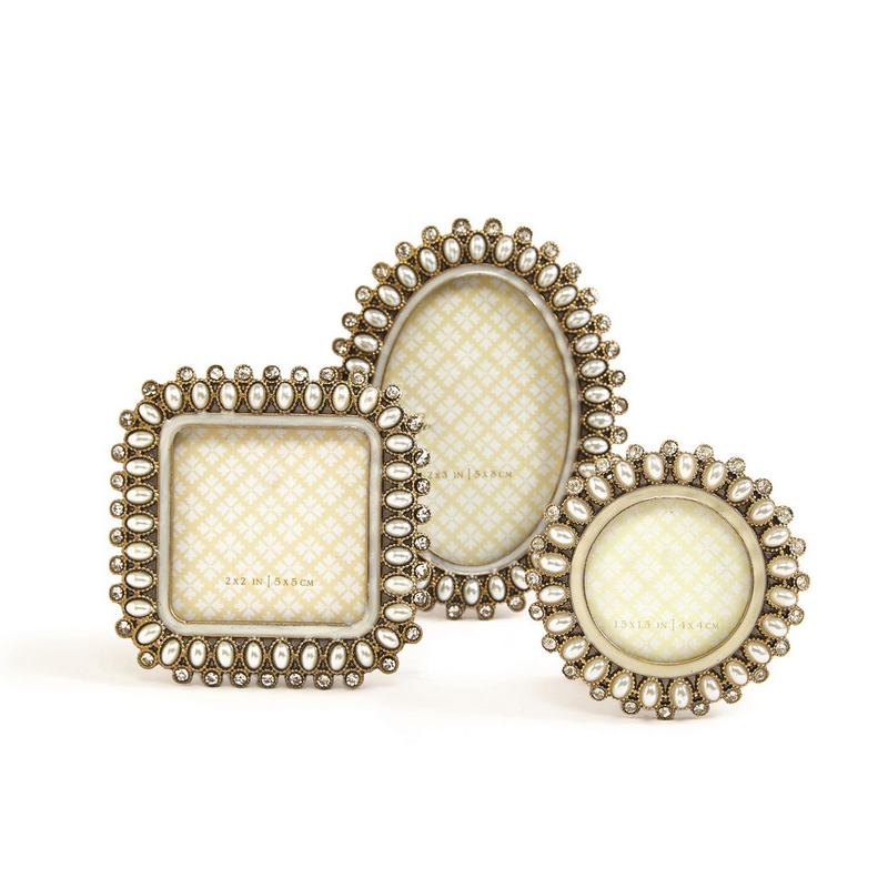 Precious Pearls Jeweled Mini Photo Frame in Assorted Shapes