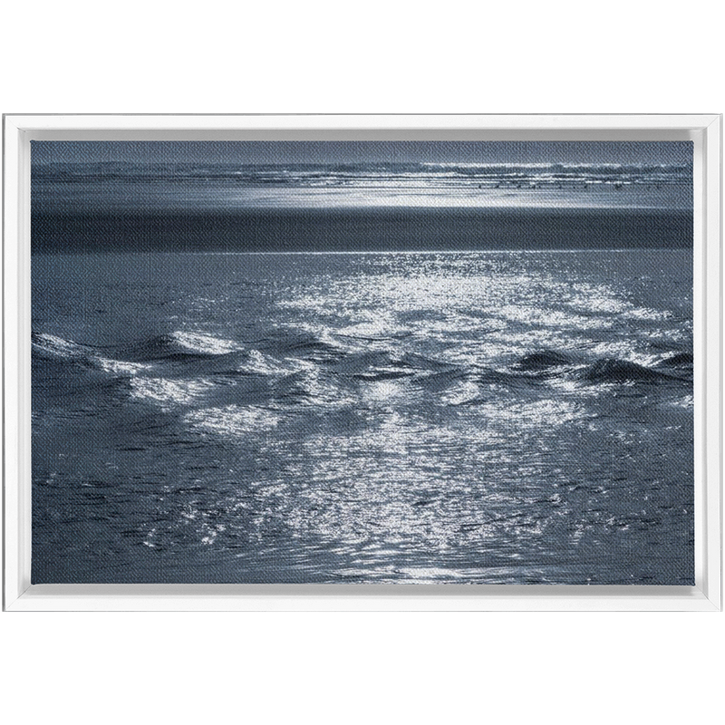 Silver Sea Framed Canvas