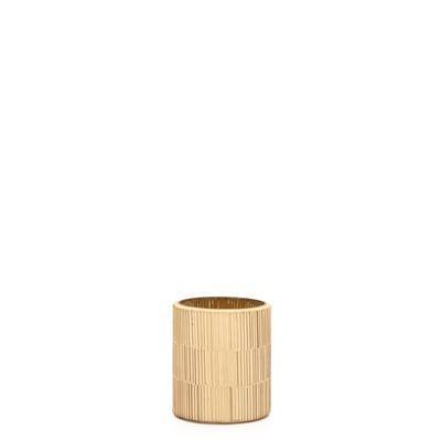 Bamboo Glass Mosaic Tealight Holder in Gold