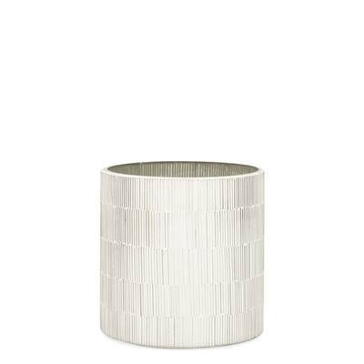 Bamboo Glass Mosaic 5 x 5" Drop Pot in Silver