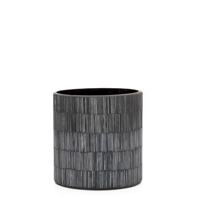 Bamboo Glass Mosaic 5 x 5" Drop Pot in Black