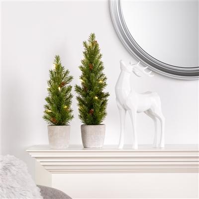 Nordic 17" LED Mini Potted Pine Tree