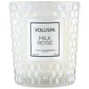 Classic Textured Glass Candle in Milk Rose design by Voluspa