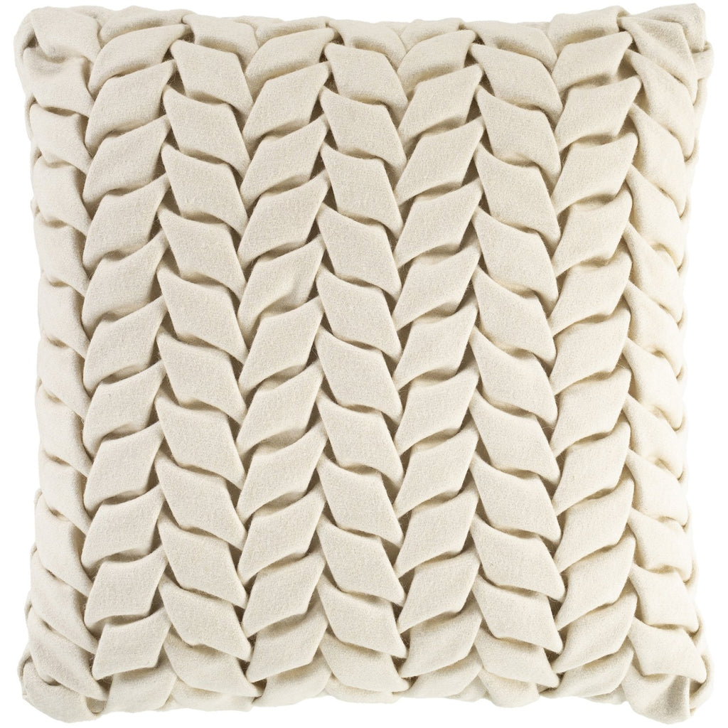 Alana AAP-001 Felted Square Pillow in Cream by Surya