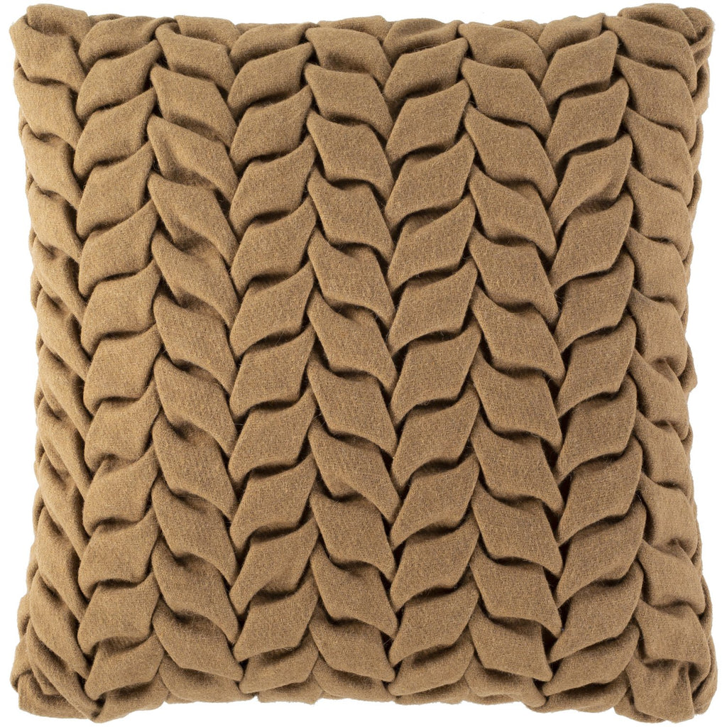 Alana AAP-004 Felted Square Pillow in Camel by Surya