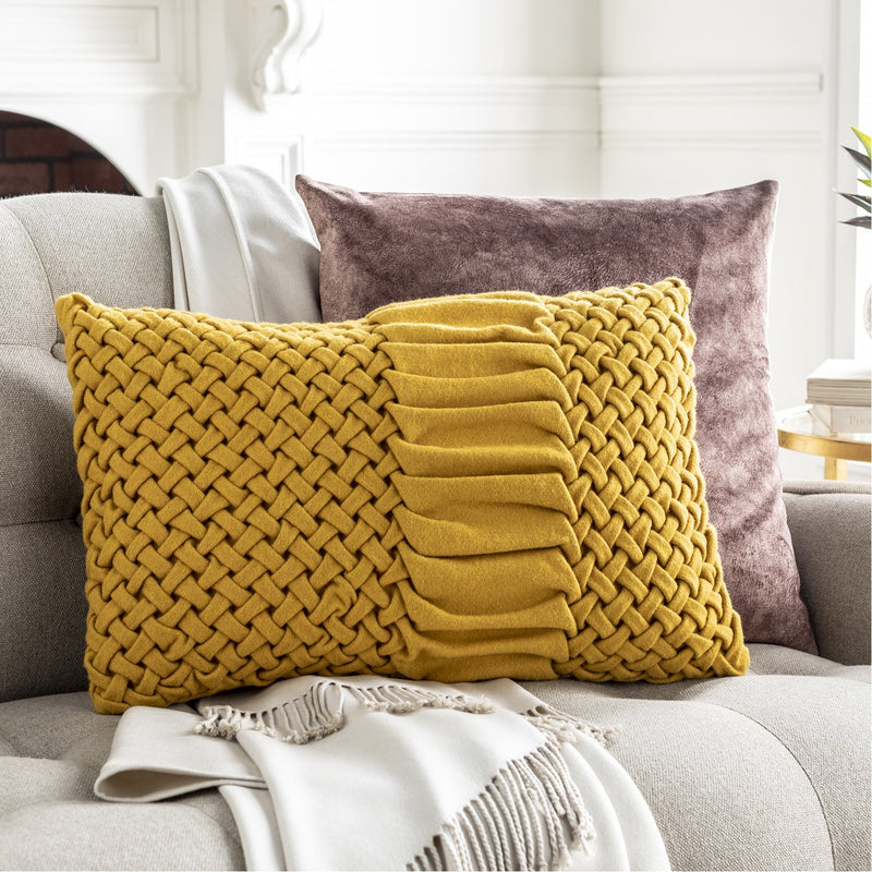 Alana AAP-006 Felted Lumbar Pillow in Mustard by Surya