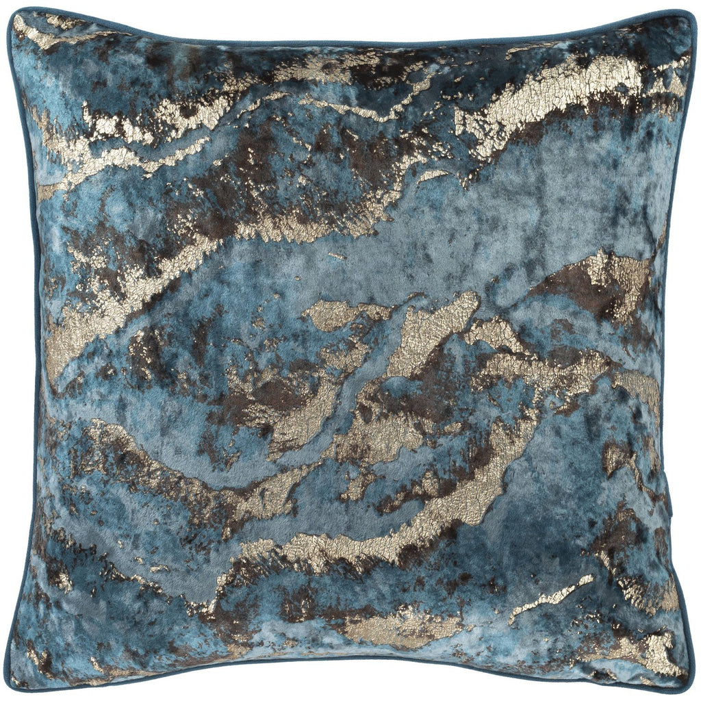 Agate AAT-002 Velvet Pillow in Bright Blue by Surya